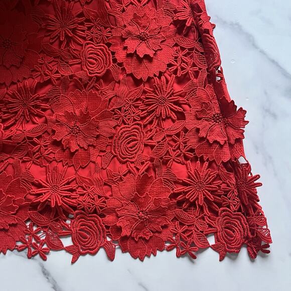 Tuckernuck Blythe Mini Dress Red Guipure Lace size S Holidays Christmas Chic - Picture 8 of 10